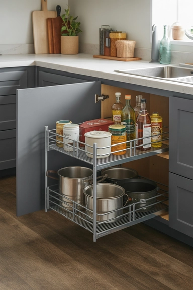 22 Amazon Kitchen Cabinet Organizer Ideas for Homes 2 Pull-Out Cabinet Organizers for Easy Access Storage