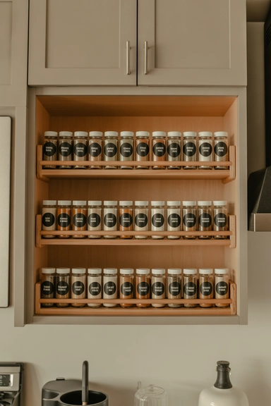 Tiered Cabinet Shelves That Keep Every Jar Visible
