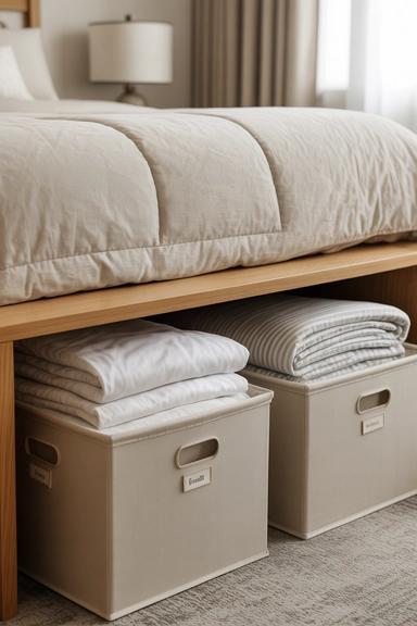  Store Bedding and Extra Linens Under the Bed