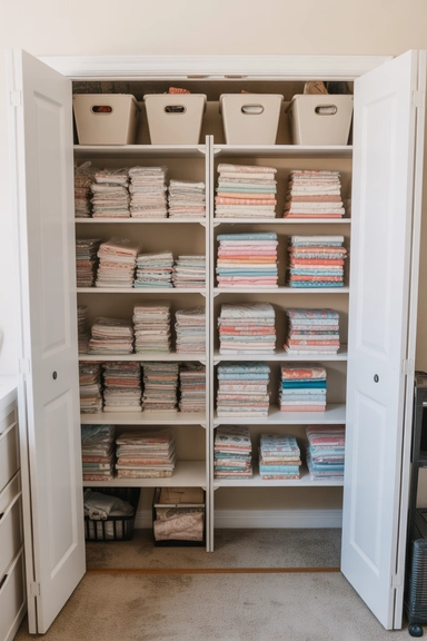 Closet-Based Fabric Storage That Hides Bulk
