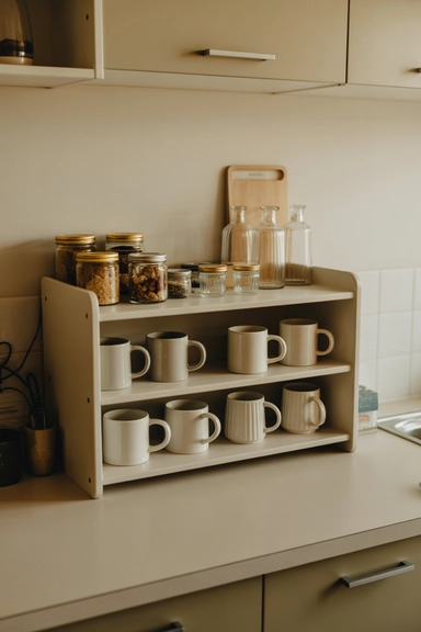 Countertop Hutch Storage for Vertical Organization