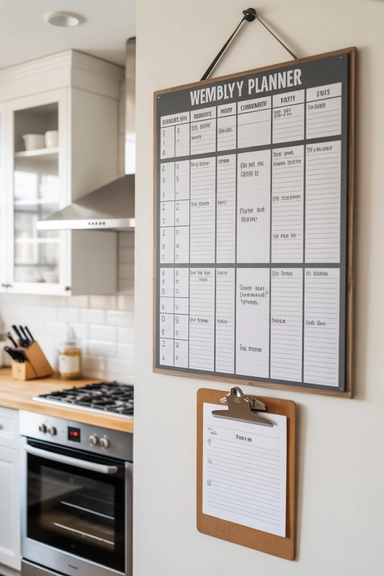 22 Family Command Center Ideas That Organize Daily Life 11 Meal Planning Section with Weekly Menu Board