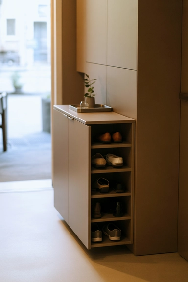 Narrow Shoe Cabinets That Use Wall Depth Efficiently