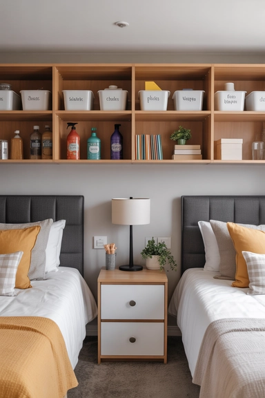 21 Dorm Room Organization Ideas That Maximize Small Spaces 11 Organize Shared Supplies With Your Roommate