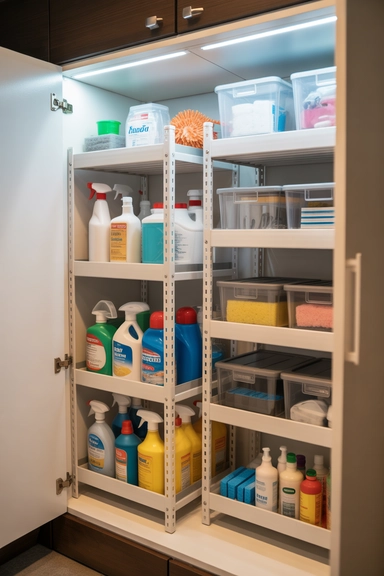 21 Cleaning Supplies Organization Ideas That Actually Work 11 Shelf Risers That Double Storage Capacity