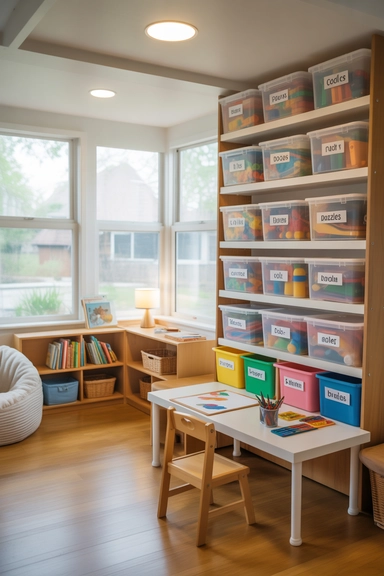 22 Kids Room Storage Ideas That Keep Toys Under Control 12 Create Dedicated Zones for Different Play Activities