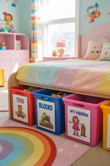Design Dedicated Under Bed Storage for Kids