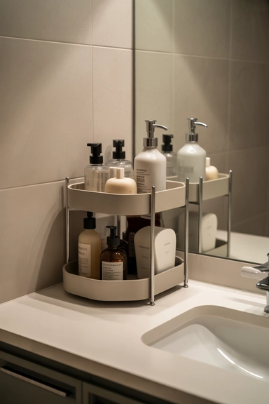 21 Small Bathroom Storage Ideas for Tiny Spaces That Work 12 Tiered Countertop Organizers