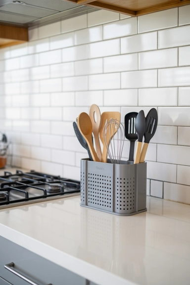 Use a Countertop Caddy for Daily Cooking Tools