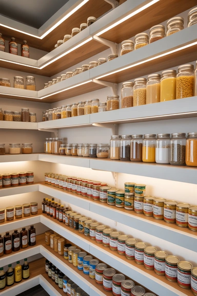 Shallow Depth Pantry Shelves That Keep Everything Visible