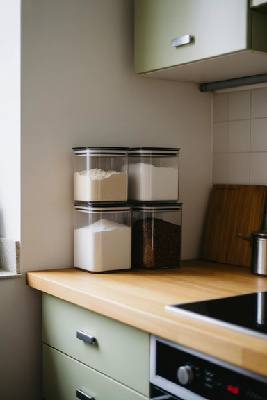 Stackable Canisters That Consolidate Loose Pantry Items