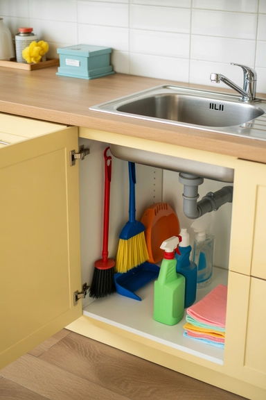 Under-Sink Storage for Small Cleaning Tools