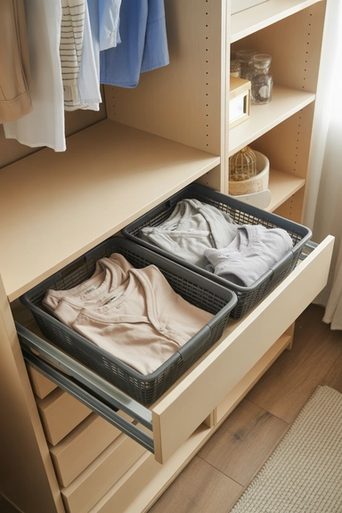 Pull-Out Baskets for Frequently Used Clothing
