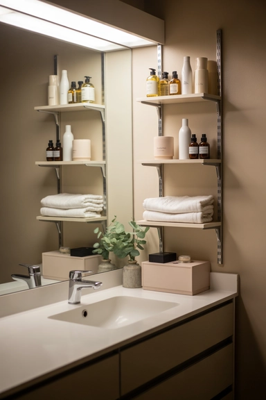 Above-Vanity Shelves for Daily Essentials