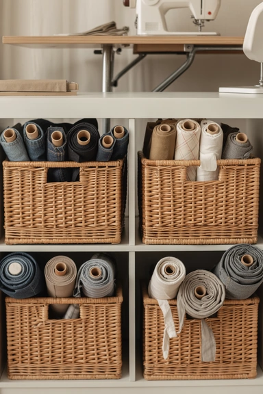 Deep Basket Storage for Bulky Fabric Types
