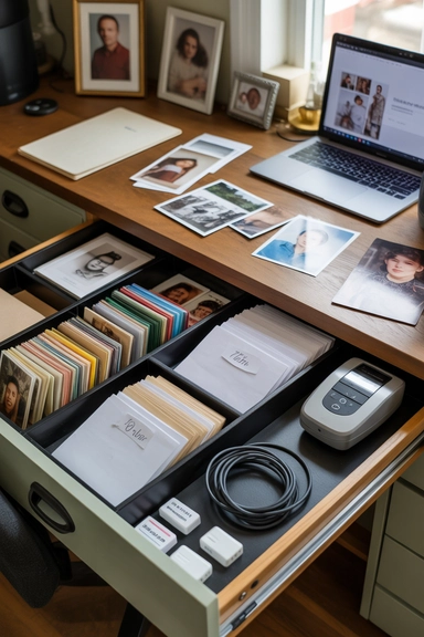 23 Ways to Organize Your Photos For Every Busy Family 13 Designate a Drawer for Active Photo Projects
