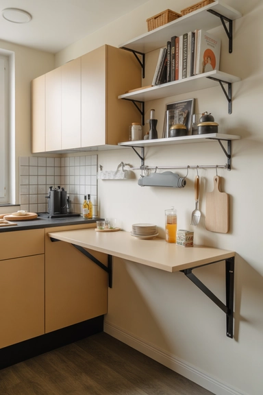Fold-Down Wall-Mounted Tables