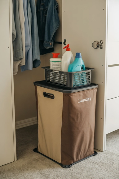21 Dorm Room Organization Ideas That Maximize Small Spaces 13 Keep Laundry and Cleaning Supplies Contained