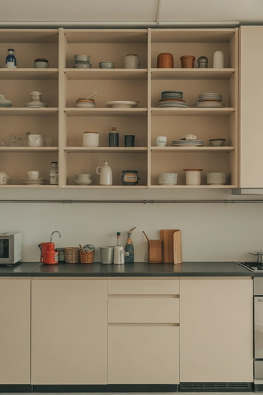 23 Kitchen Shelving Organization Ideas That Reduce Clutter 13 Mixing Open and Closed Storage for Visual Balance