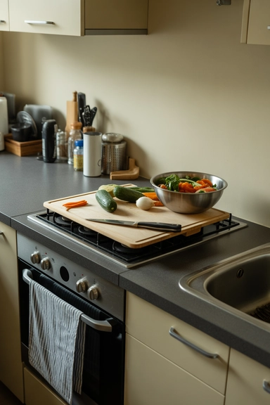 Over-the-Stove Covers That Extend Work Surfaces