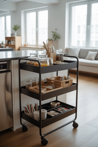 23 Chic Home Organization Ideas For Stylish Homes 13 Stylish Rolling Carts for Flexible Storage