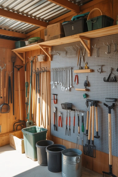 23 Garden Tool Organization Ideas for Garage and Shed Storage 13 Install a Tool Wall Inside the Shed