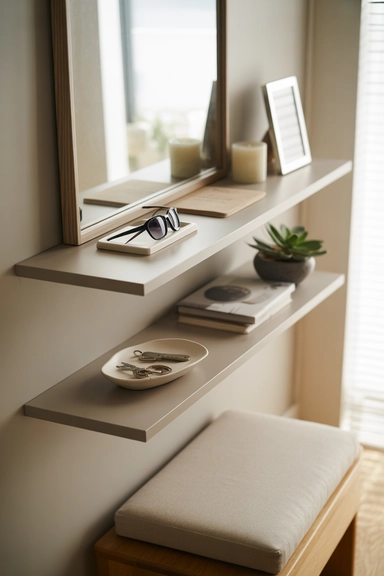 Wall-Mounted Shelves for Lightweight Essentials
