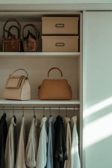 A Single Accent Shelf for Bags and Display Storage