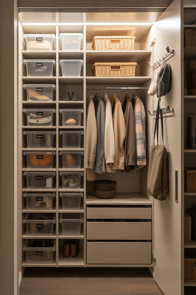 Entryway Closet Systems That Maximize Hidden Storage