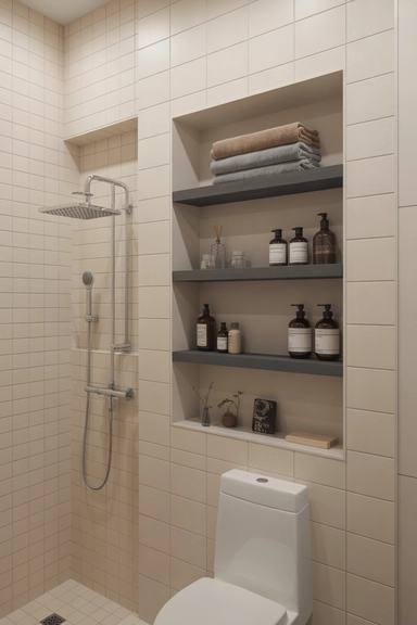 Recessed Shelves That Maximize Wall Depth