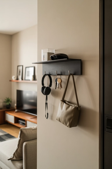 25 Small Living Room Storage Ideas That Reduce Visual Clutter 14 Wall-Mounted Drop Zones for Small Everyday Items