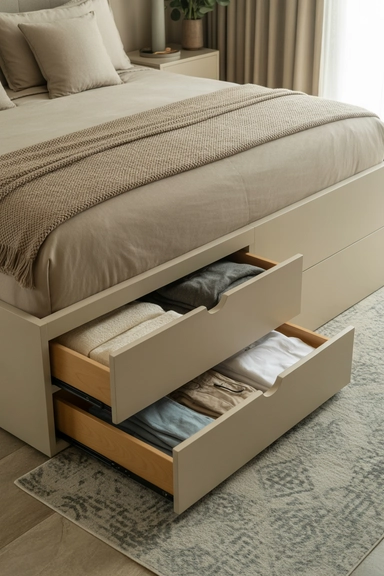 Install Built-In Bed Drawers for Seamless Storage
