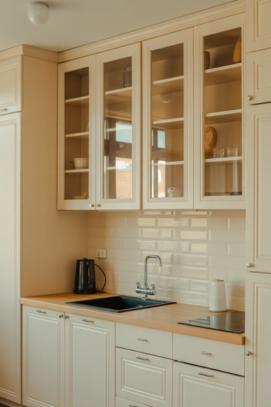 23 Small Kitchen Remodel Ideas That Maximize Every Inch 15 Use Glass or Reflective Surfaces
