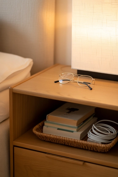 Bedside Storage Bins That Replace Surface Piles