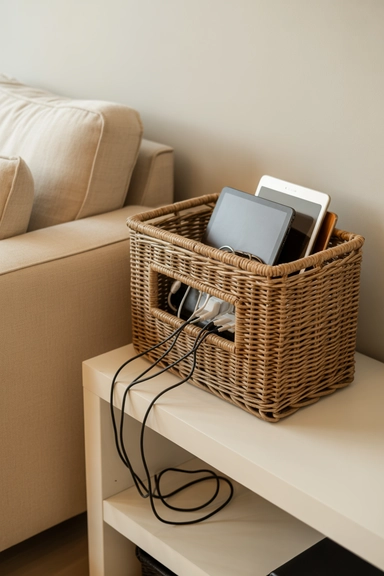 Charging Baskets With Routed Cable Openings
