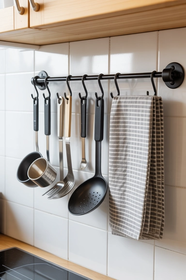 23 Under $20 Kitchen Organizer Ideas for Small Kitchens 15 Hanging Hooks for Kitchen Tools and Accessories