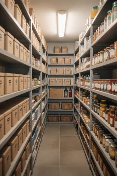 Narrow Pantry Shelving for Hallway or Galley Kitchens