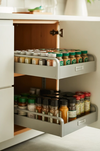 Pull-Out Cabinet Trays for Full Visibility