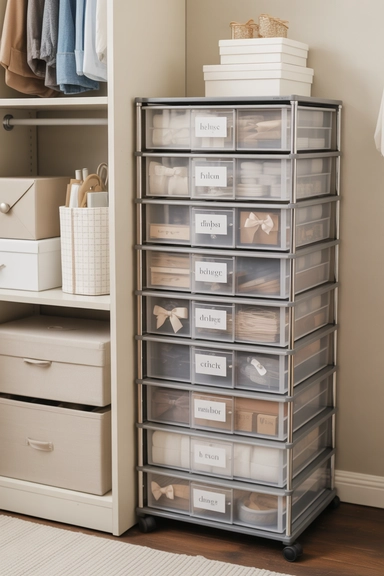 21 Gift Wrap Storage Ideas That Keep Supplies Organized 15 Rolling Drawer Units for Multi-Category Storage