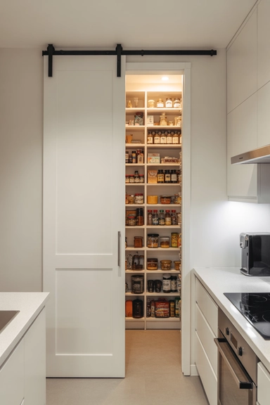 Narrow Walk-In Pantry Ideas That Make Tight Spaces Work (22 Smart Layouts) 15 Sliding Door Entrances That Save Space