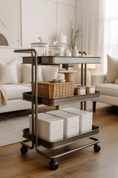 23 Chic Home Organization Ideas For Stylish Homes 15 Tiered Rolling Carts for Stylish Mobile Storage