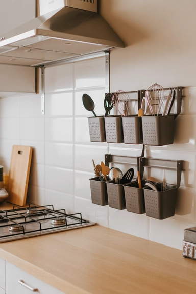 Use Wall-Mounted Containers for Small Tools