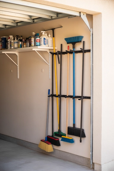 22 Garage Wall Storage Ideas That Free Up Floor Space 15 Wall-Mounted Storage for Cleaning Tools