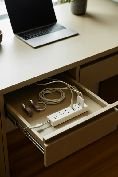 Home Office Storage Ideas That Keep Workspaces Clear 16 Create a Hidden Charging Station