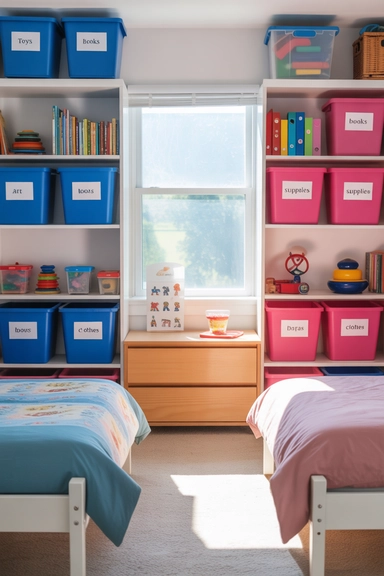 21 Shared Kids Room Organization Ideas That Actually Work 16 Use Label Systems for Everything