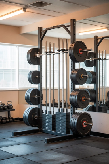 Vertical Barbell and Plate Storage