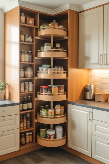 21 Pantry Cabinet Ideas That Make Kitchen Storage Work Harder 16 Corner Pantry Cabinets With Rotating Shelves
