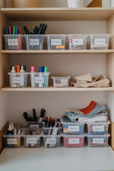 Craft Supply Containers That Prevent Spread Across Rooms