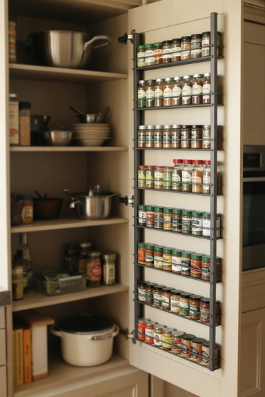 Door-Mounted Racks That Free Shelf Space