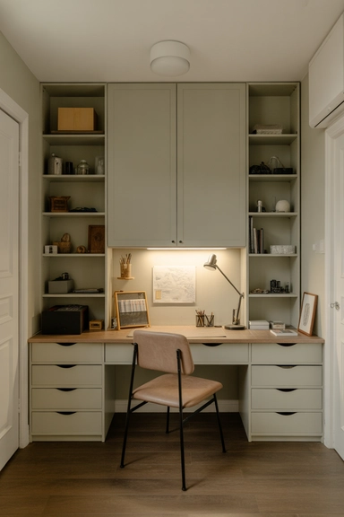 23 Hobby Room Design Ideas for Small Spaces That Maximize Every Inch 16 Incorporate Hidden Storage to Reduce Visual Noise
